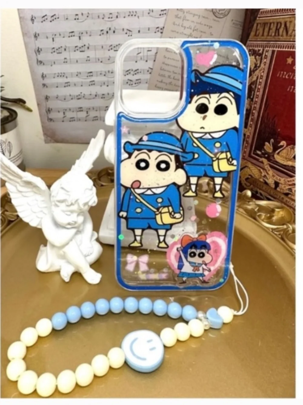 iPhone 12promax cartoon Case.Handmade cute case with free gift beads chain